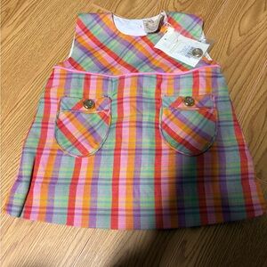 The Beaufort Bonnet Company Colorful Plaid Kids Jumper Dress
